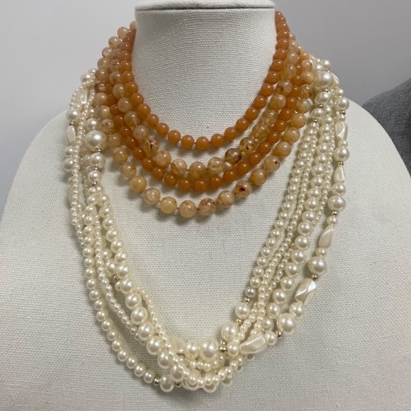 6 Multi Strand Vintage to Modern Chokers and Necklaces - Picture 5 of 10